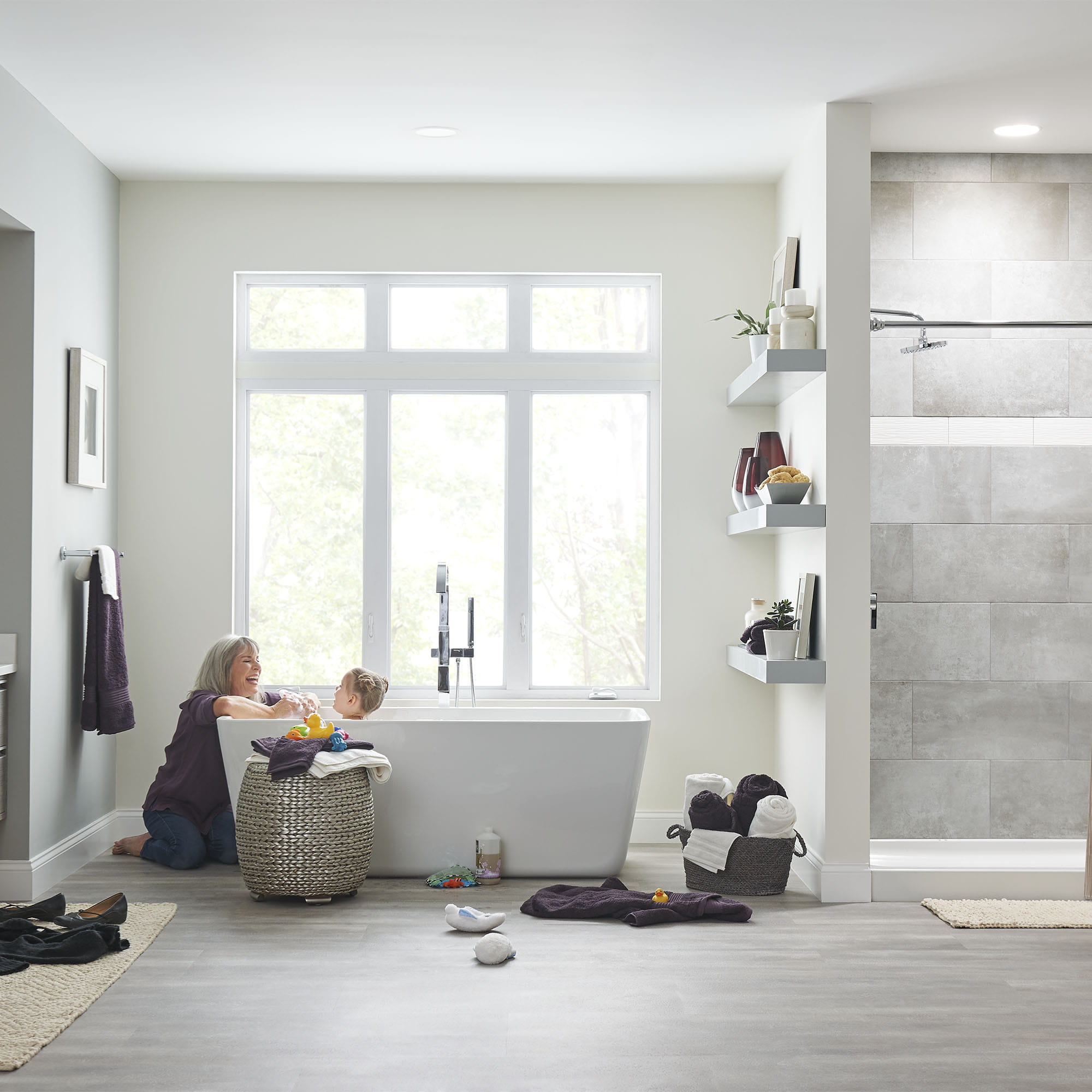 Sedona® Loft® 63 x 30-Inch Rectangle Freestanding Bathtub Center Drain With Integrated Overflow